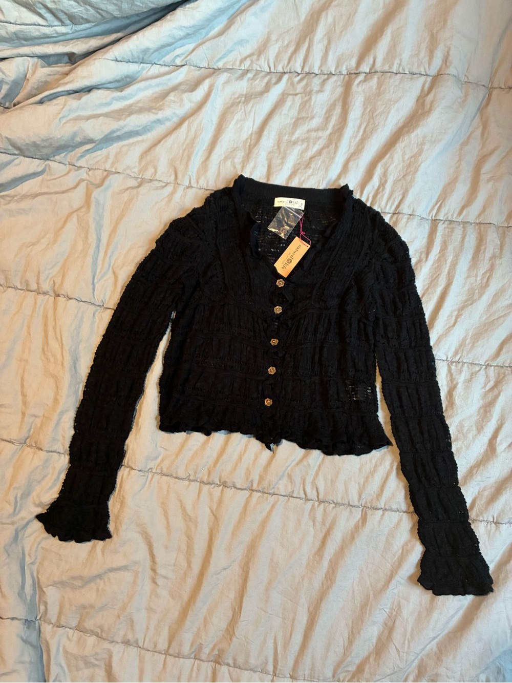 Natural Life Black Women's Knit Button-Front Cardigan Sweater